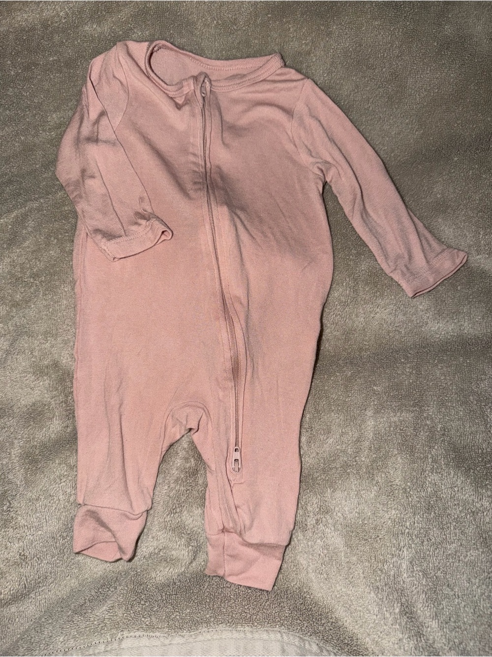 cloud island Pink Zip-Front Baby Footed One-Piece